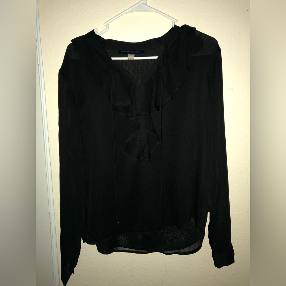 Tommy Hilfiger Black Long Sleeve Blouse